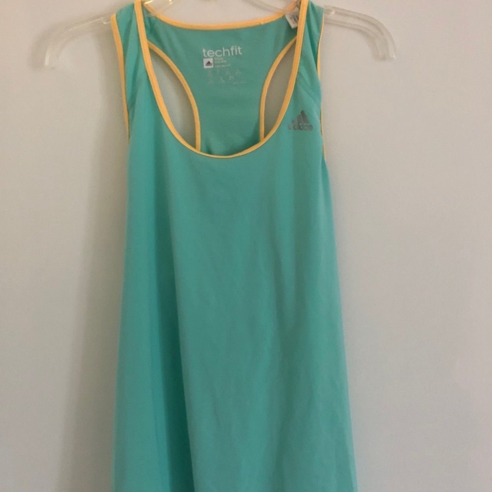 2 adidas size XL tank tops. teal is open back